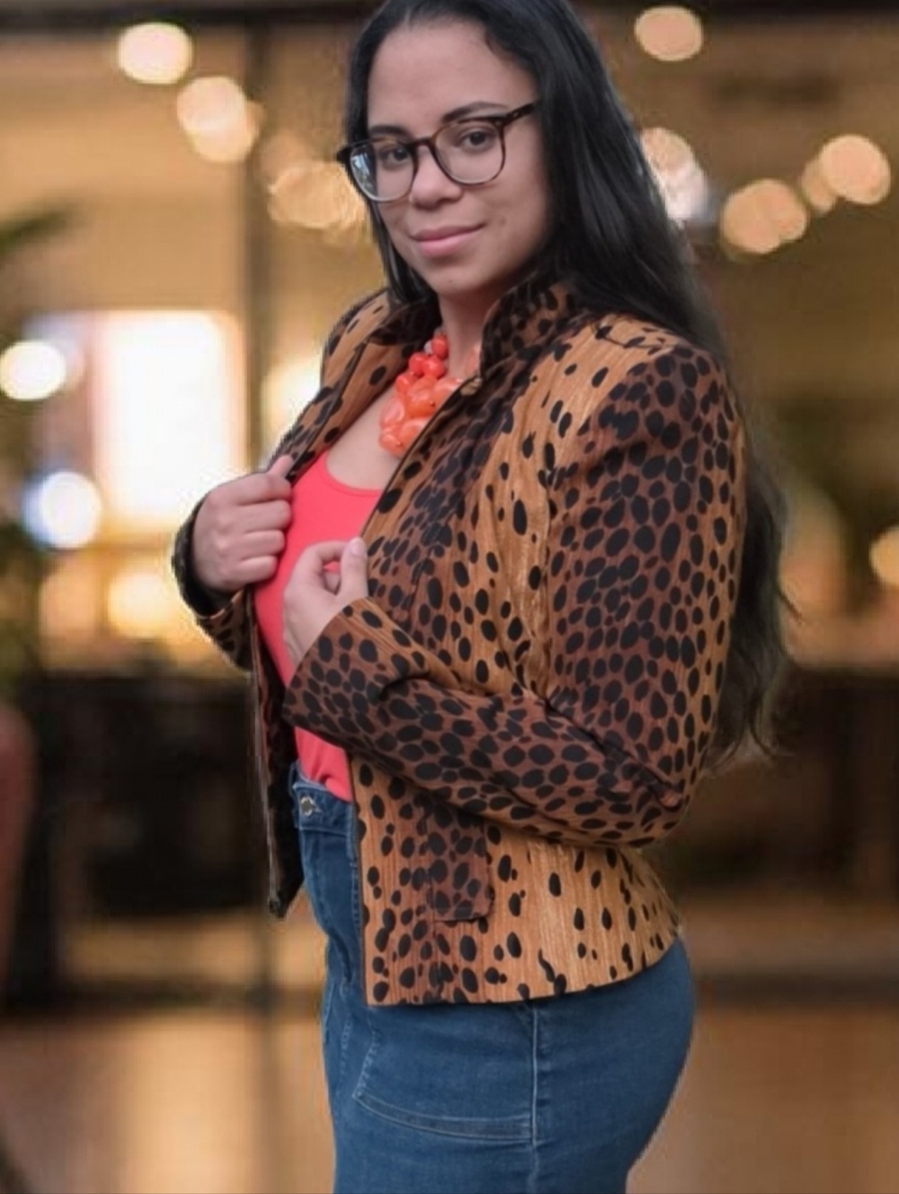 Alberto Makali Cheetah Animal Print Zip Jacket
